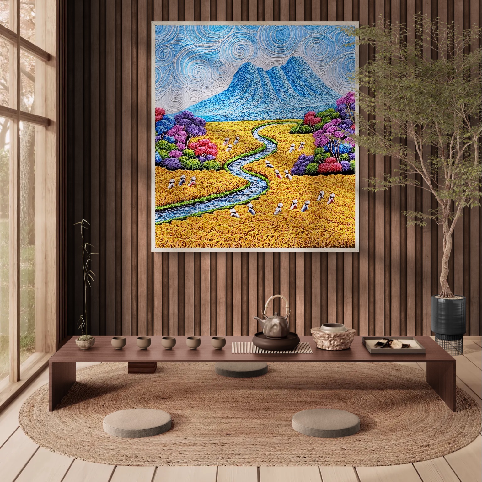 Rice Fields Under a Whirling Sky image 3